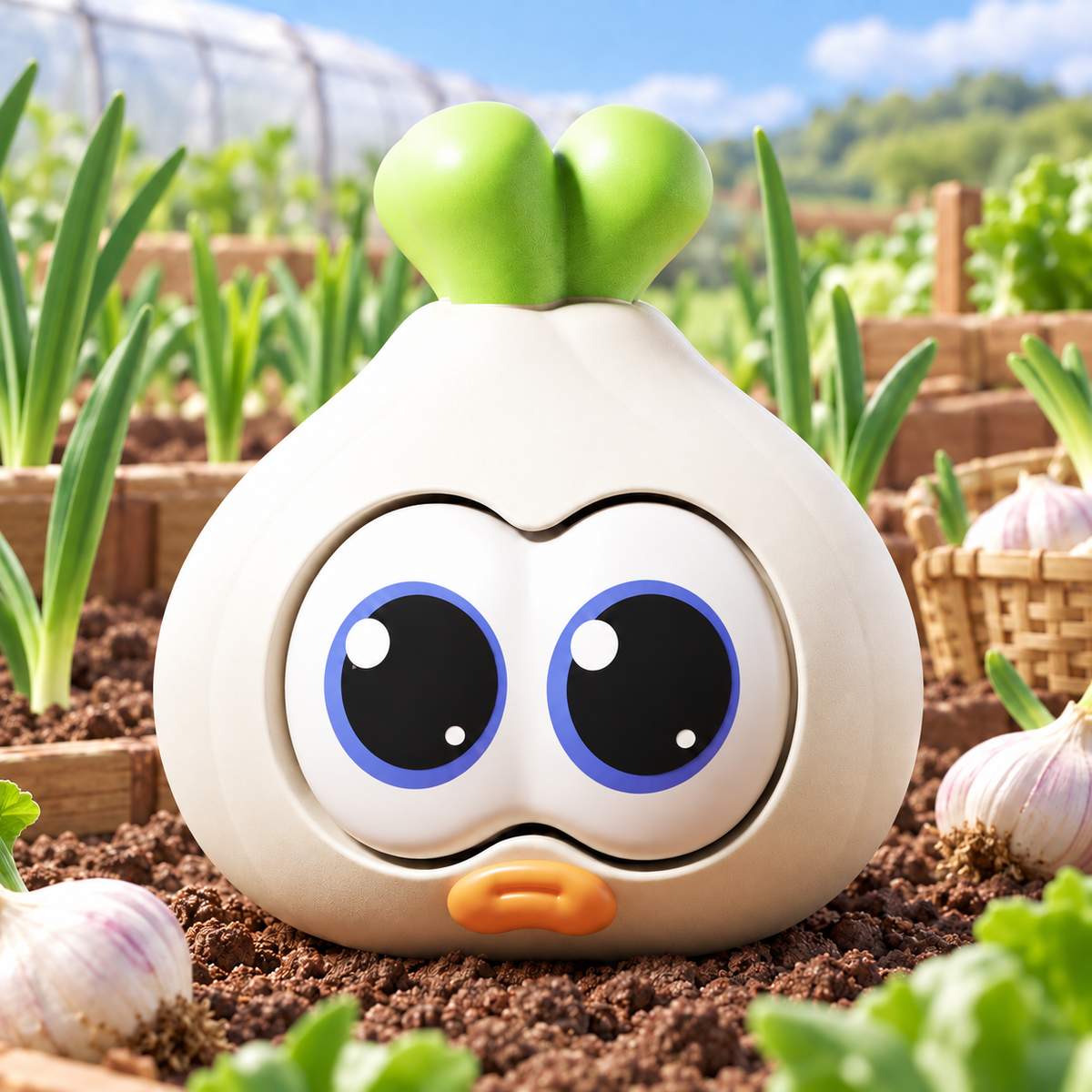 Pop-Eyed White Garlic Squishy — product image