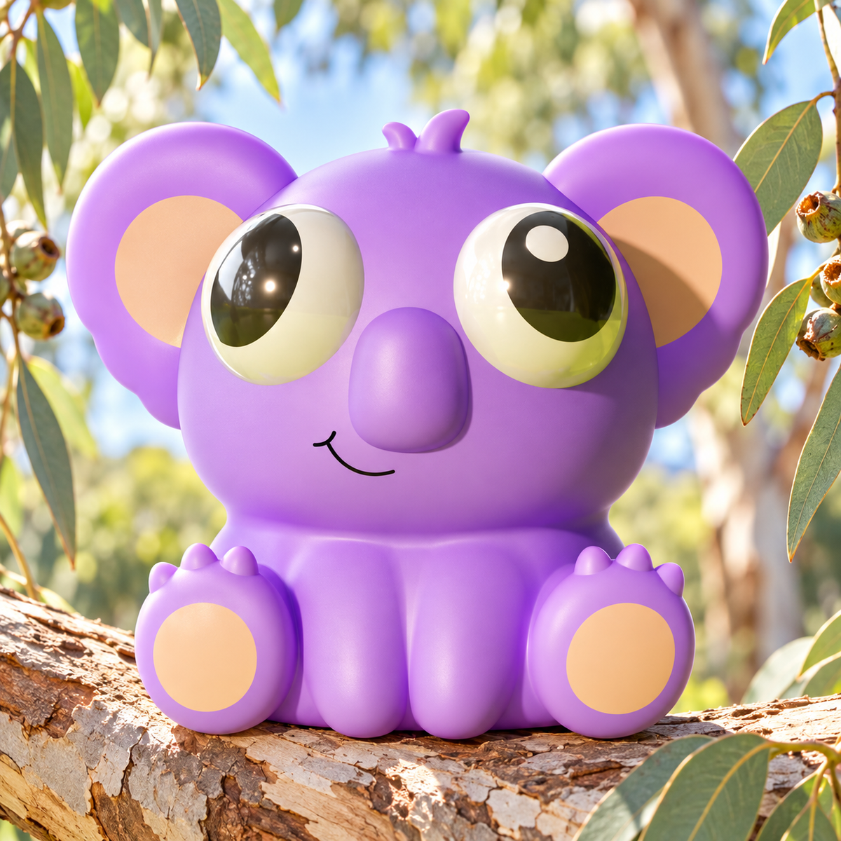 Pop-Eyed Purple Koala Squishy — product image