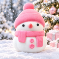 Pink Flour Snowman Squishy