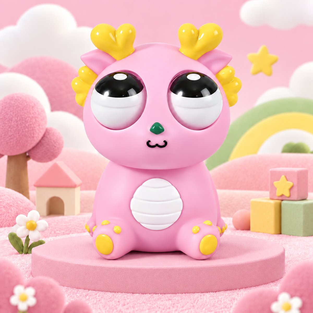 Light Pink Pop-Eyed Dragon Squishy — product image