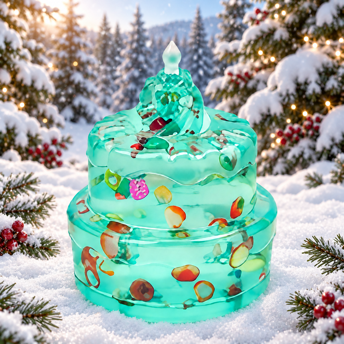 Green Santa Claus Malt Candy Cake Stress-Relief Squishy — product image