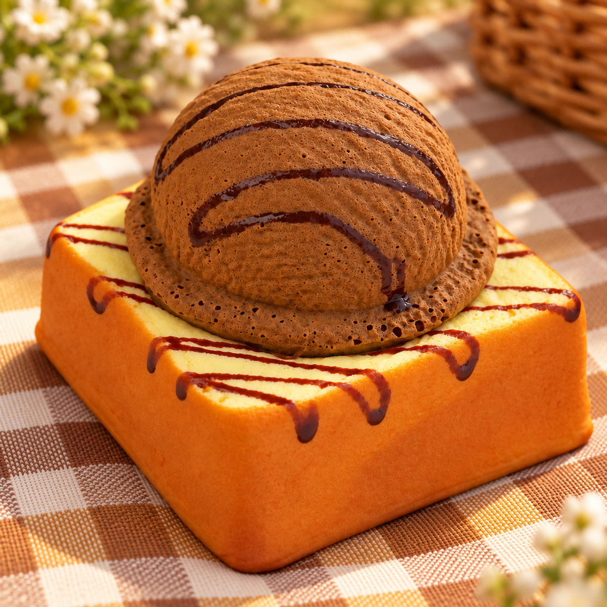 Realistic Chocolate Ice Cream Toast Squishy — product image
