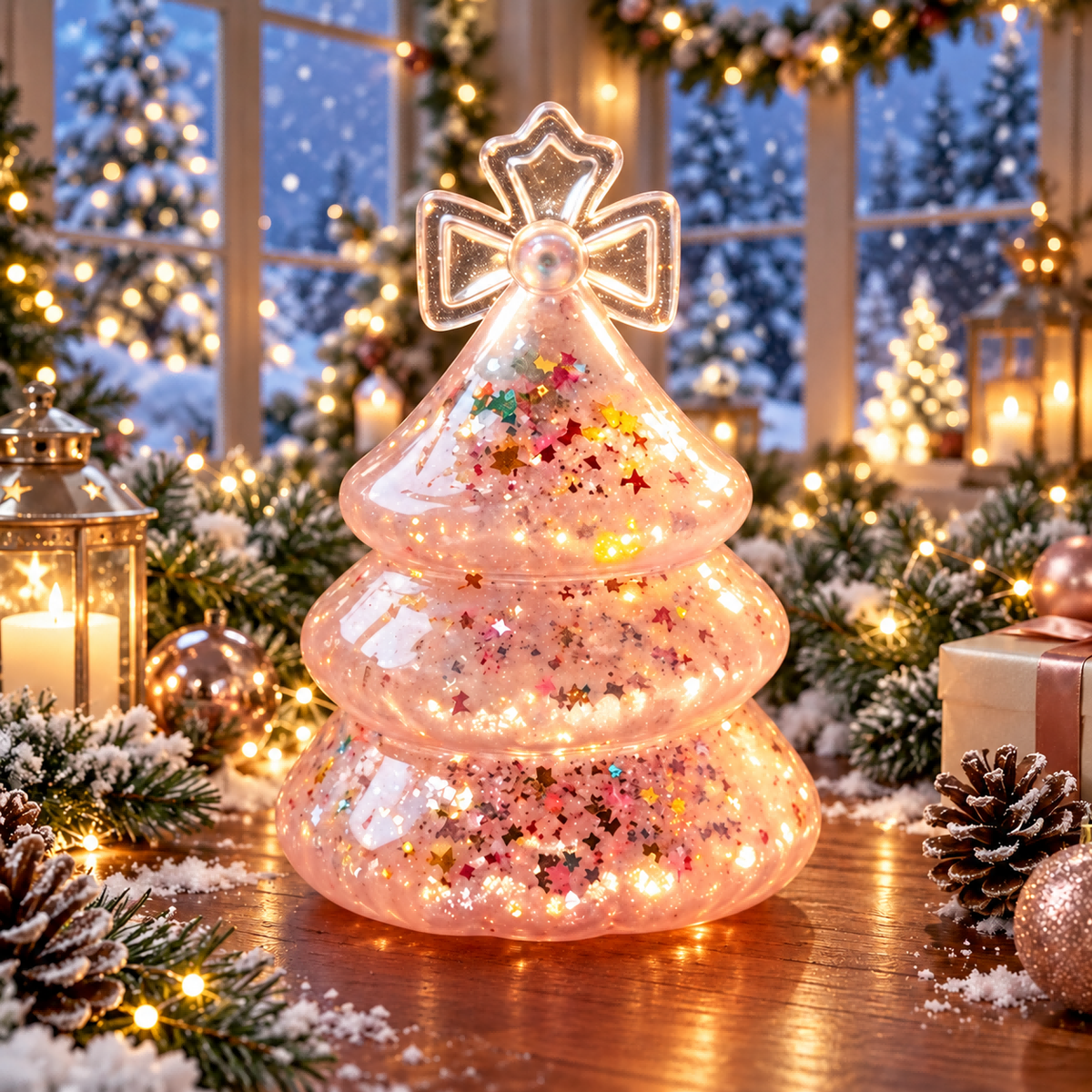 Pink Christmas Tree Stress-Relief Squishy — product image