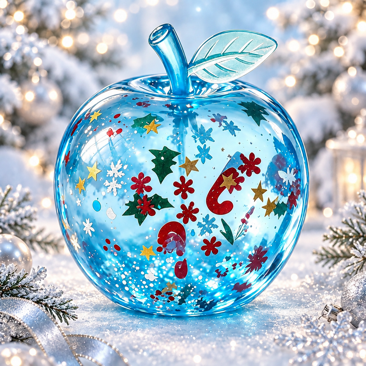 Icy Blue Snow Dream Apple Squishy — product image