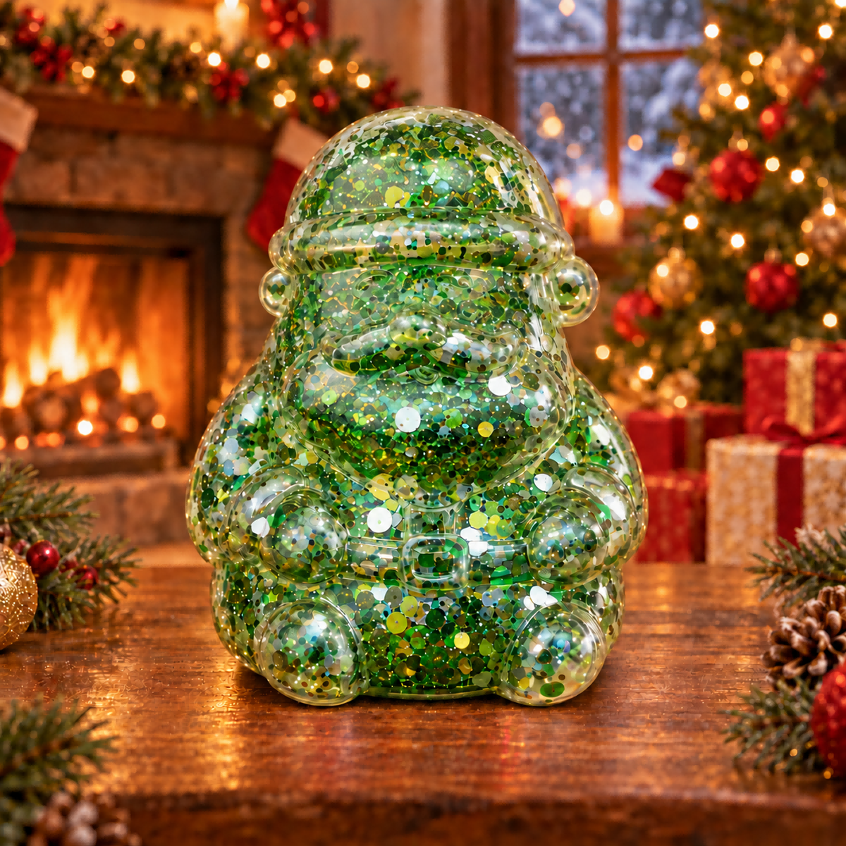 Teal Green Santa Claus Stress-Relief Squishy — product image