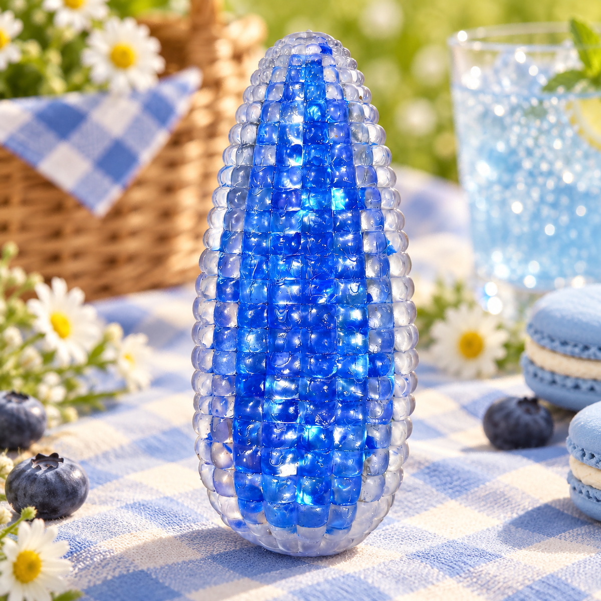 Blue Crystal Corn Squishy