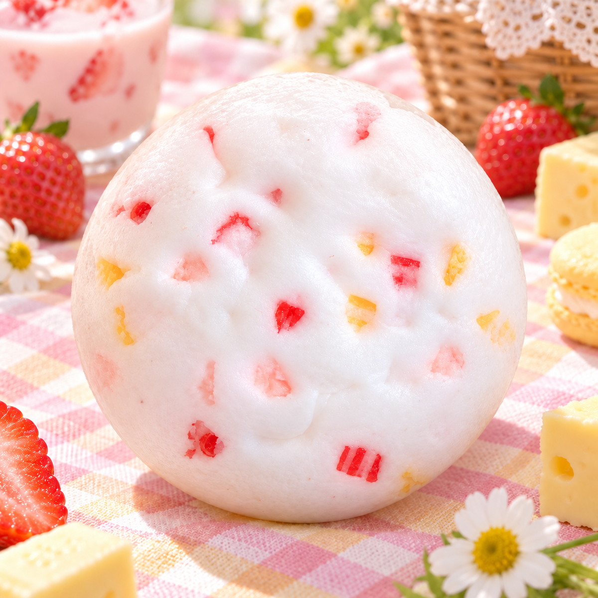 Strawberry Cheesecake Building Block Ball Squishy — product image