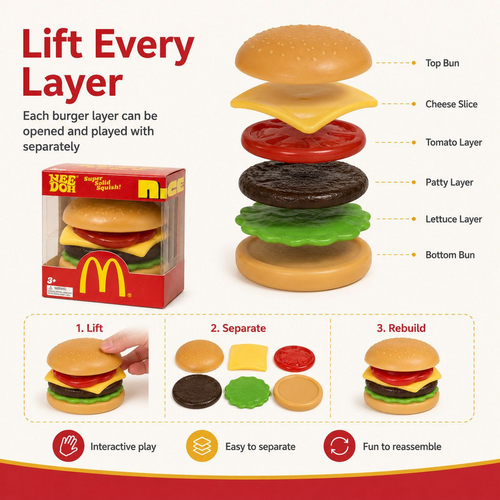 Realistic Hamburger Squeeze Toy