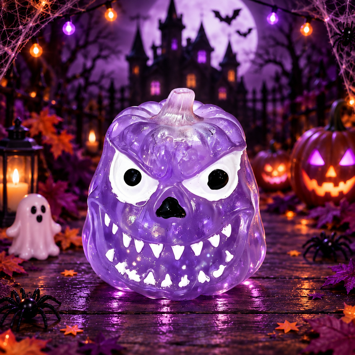 Purple Skull Pumpkin Squishy — product image