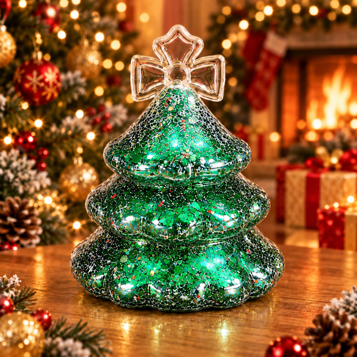 Teal Green Christmas Tree Stress-Relief Squishy — product image