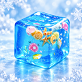 Blue Ocean Seashell Cube Malt Candy Squishy — product image