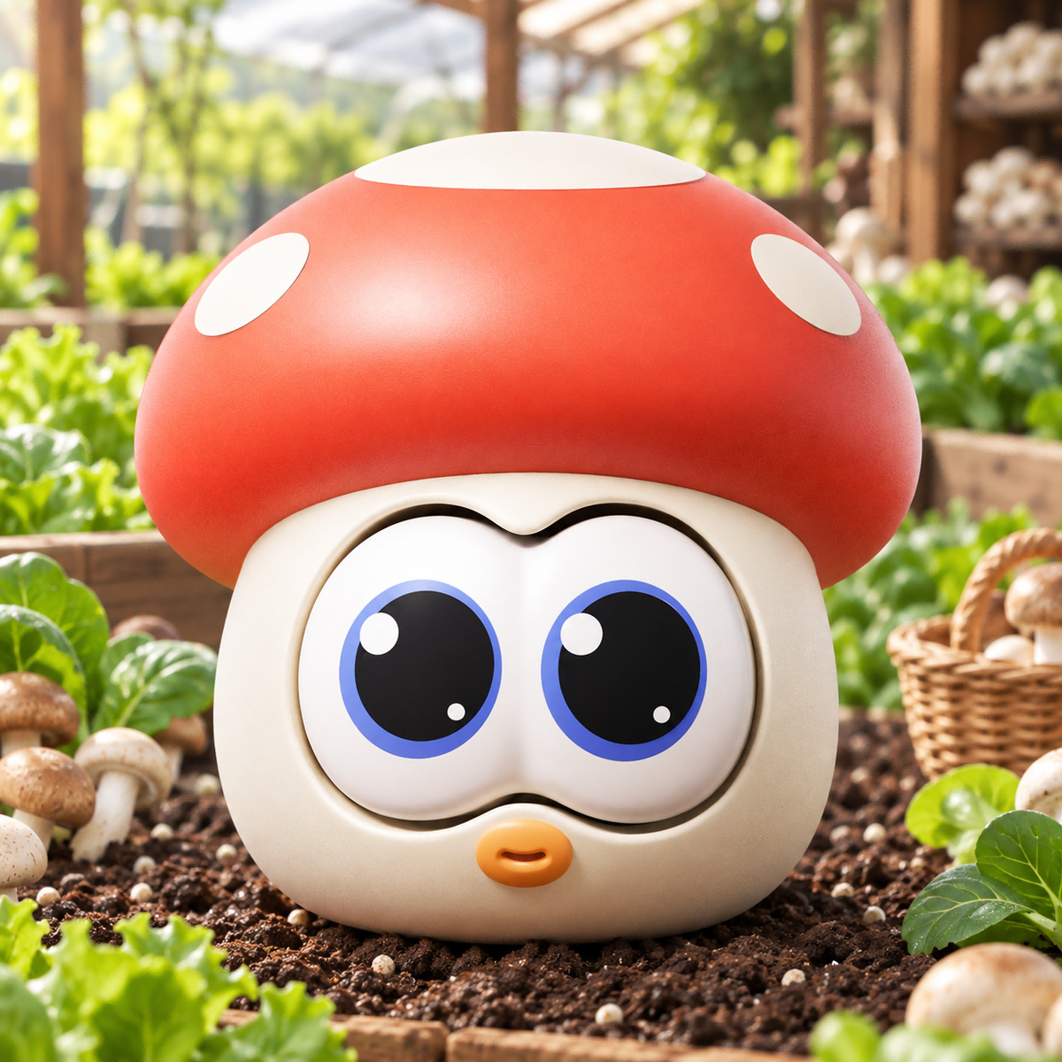 Pop-Eyed Red Mushroom Squishy — product image