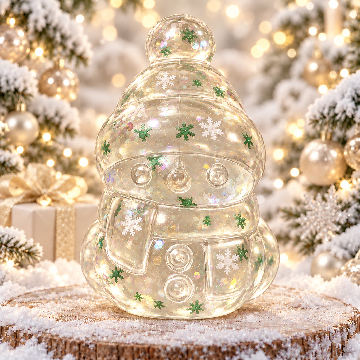 Green Leaf Snowman Malt Candy Squish