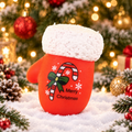 Candy Cane-Patterned Christmas Mitten Stress-Relief Squishy — product image