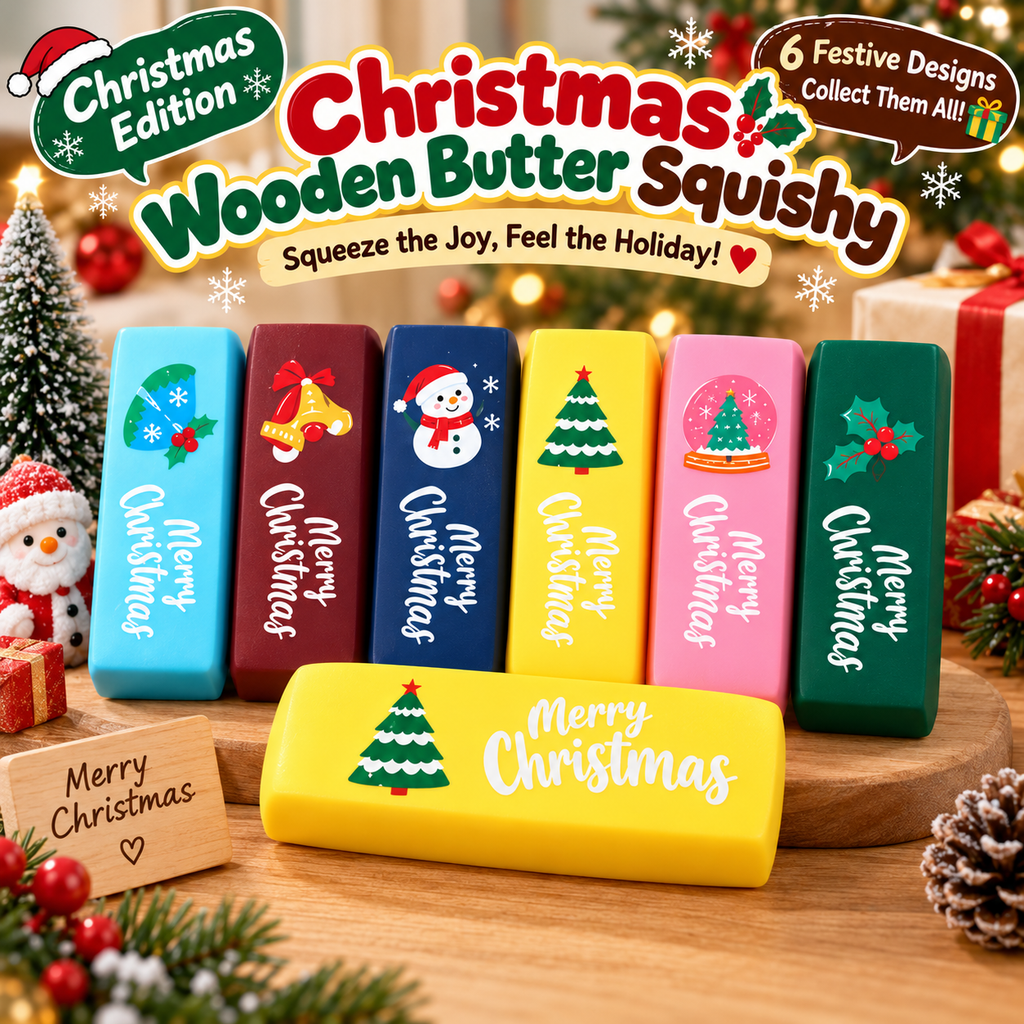 Christmas-Themed Slow-Rise "Butter Bar" Squeeze Toy (Clay-Style)