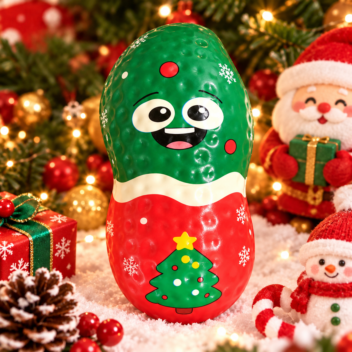 Christmas Tree Red Smiling Peanut Squishy