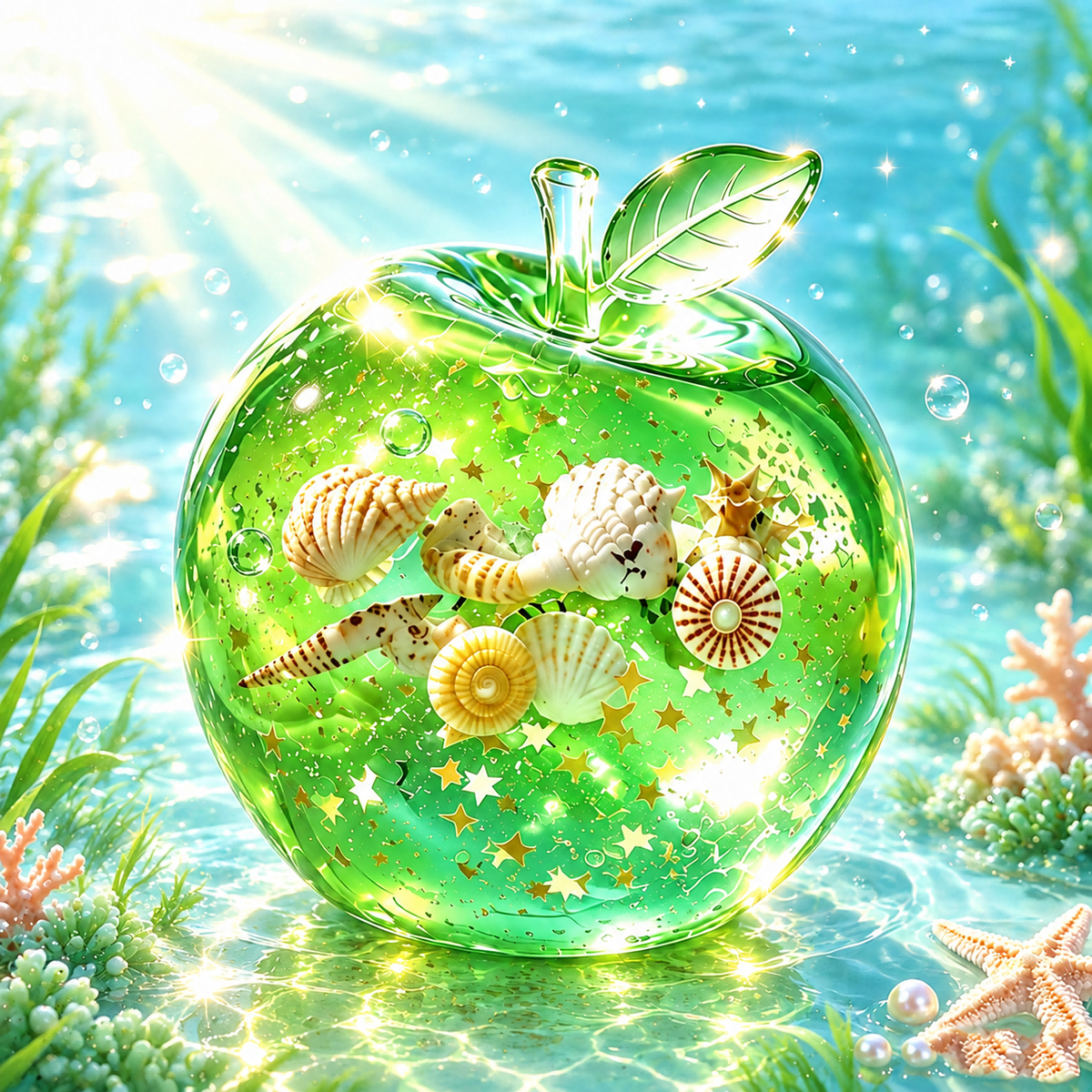 Wheat Green Ocean Apple Squishy — product image