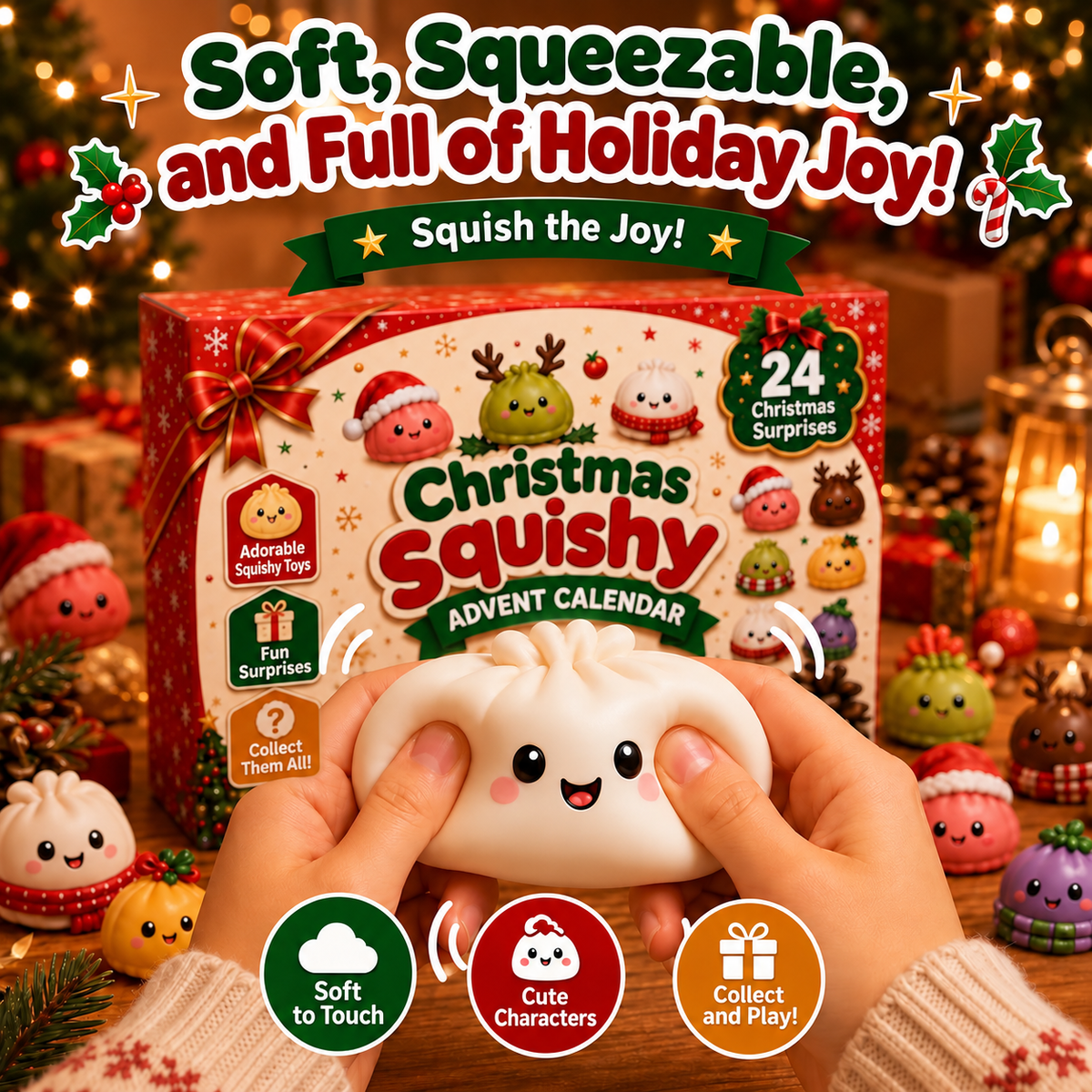 Cute & Soft Christmas Mini Dumpling 24-Piece Set