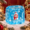 Blue Ice Cube Santa Claus with Scarf Stress-Relief Squishy — product image