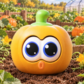 Pop-Eyed Orange Pumpkin Squishy — product image
