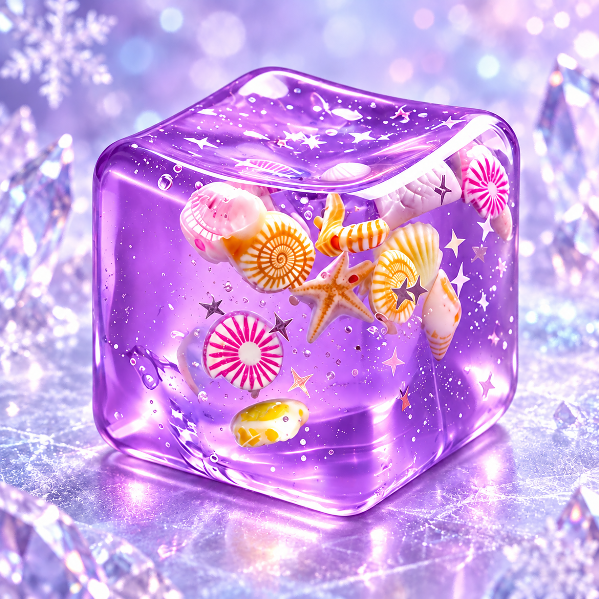 Purple Ocean Seashell Cube Malt Candy Squishy — product image