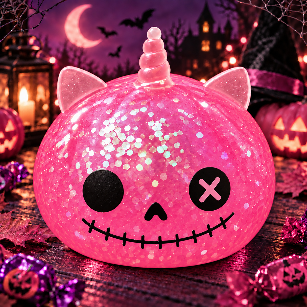 Pink Halloween Unicorn Steamed Bun Squishy