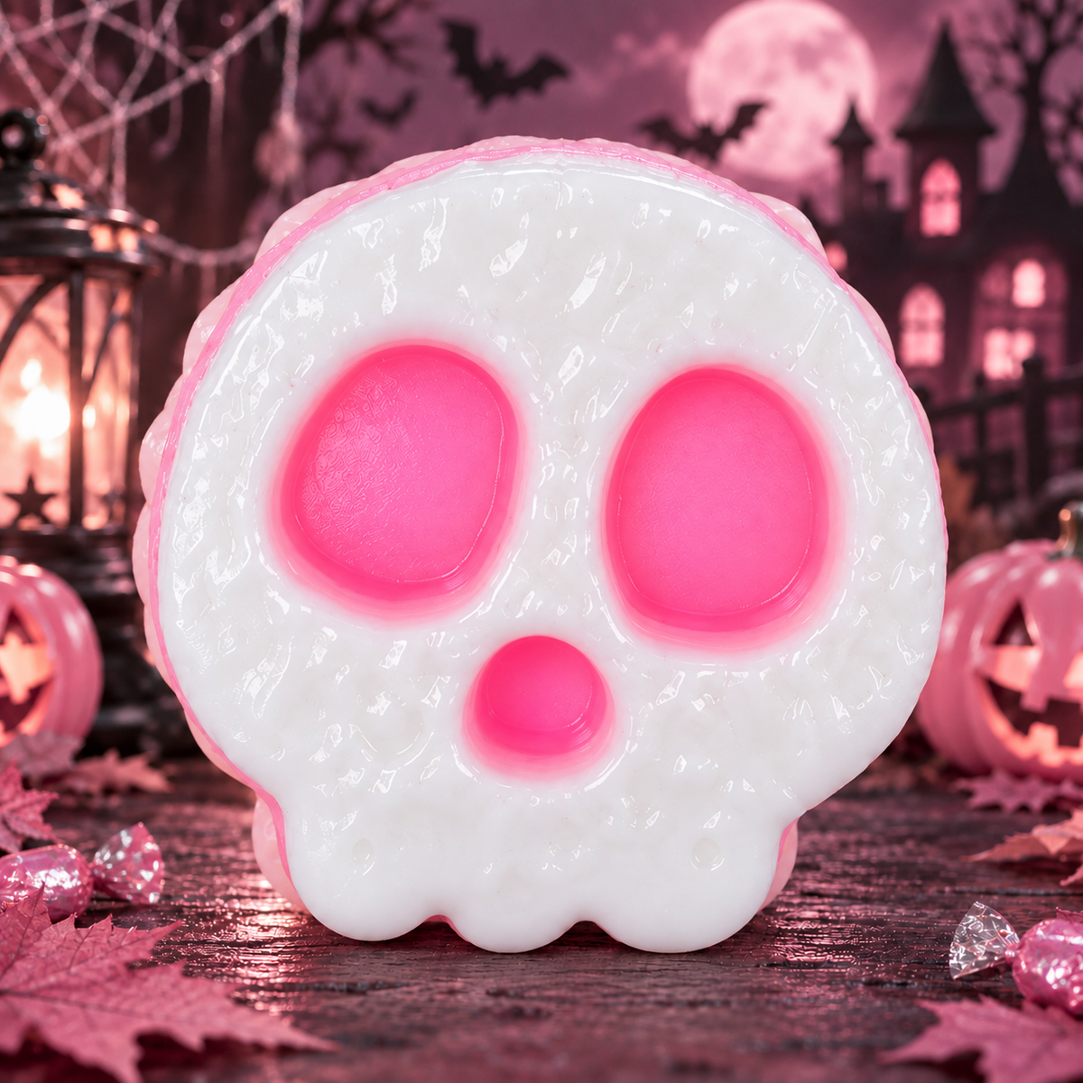 Pink Halloween Skull Squishy