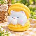 Yellow Cat Bubble-Blowing Macaron Squishy — product image