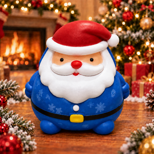 Blue Santa Claus Stress-Relief Squishy — product image