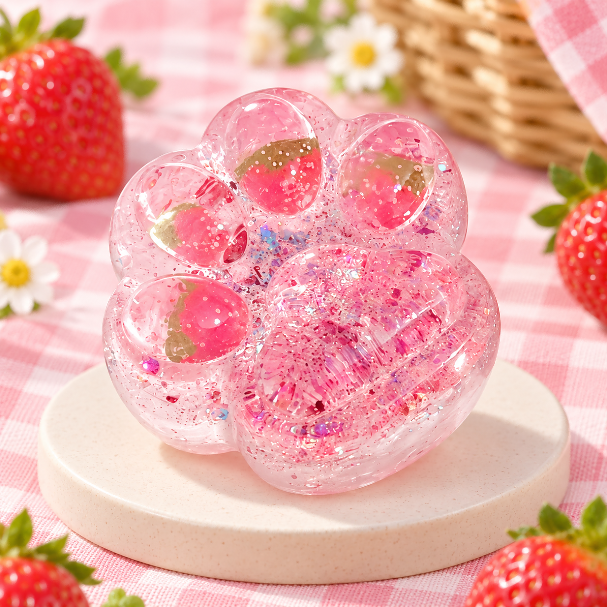 Strawberry Cream-Filled Giant Cat Paw Squishy — product image