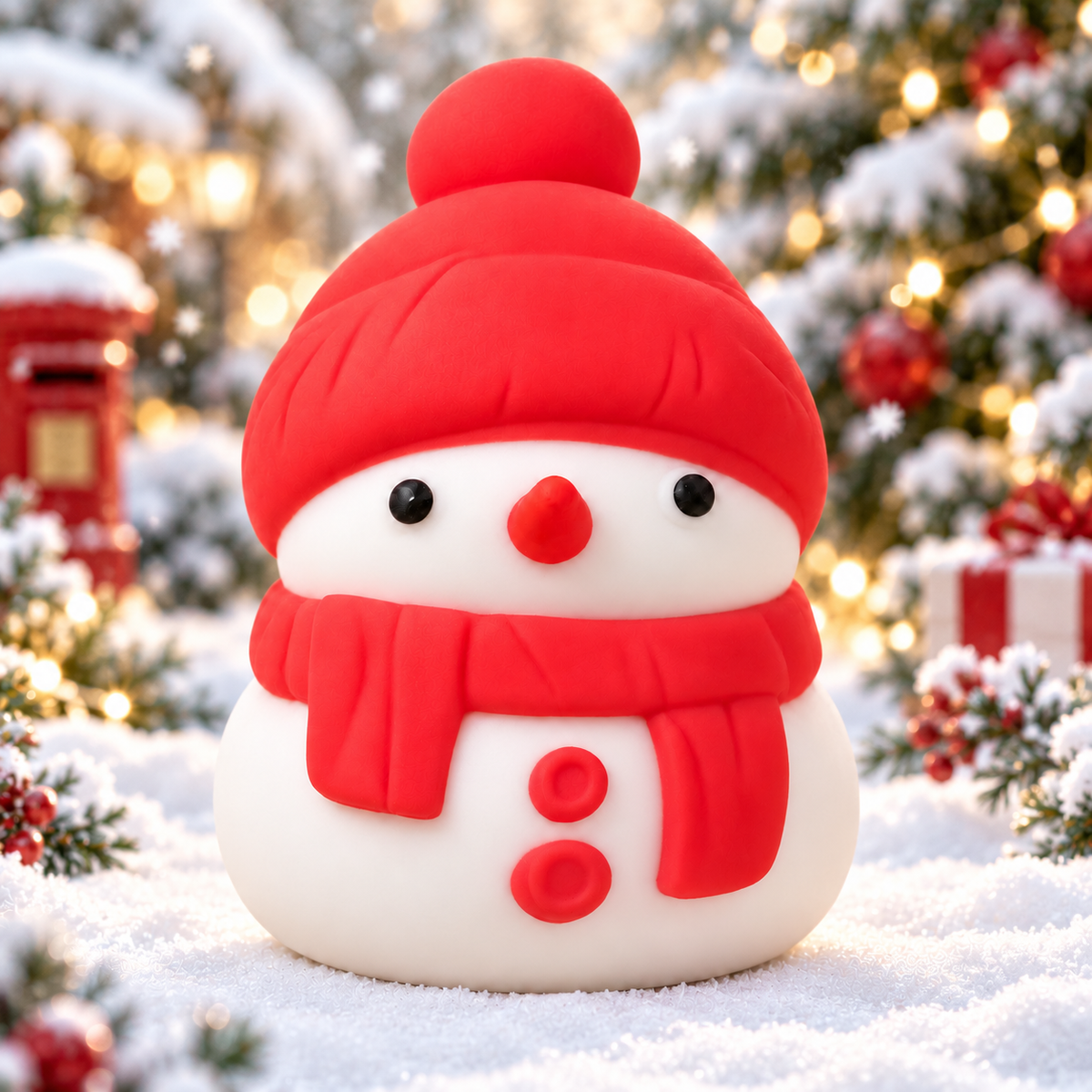 Red Flour Snowman Squishy