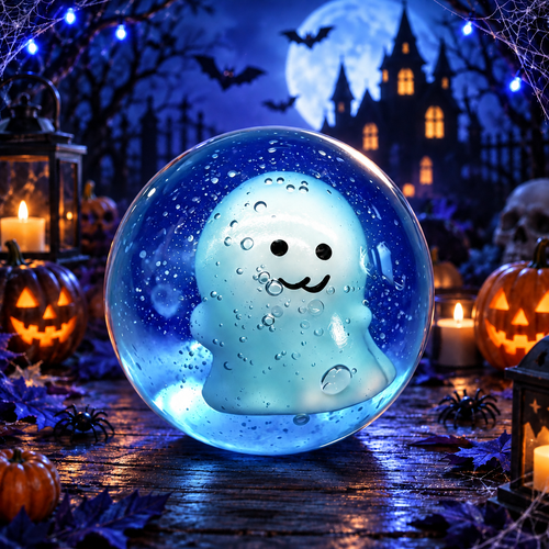 Blue Ghost Stress-Relief Squishy Ball — product image