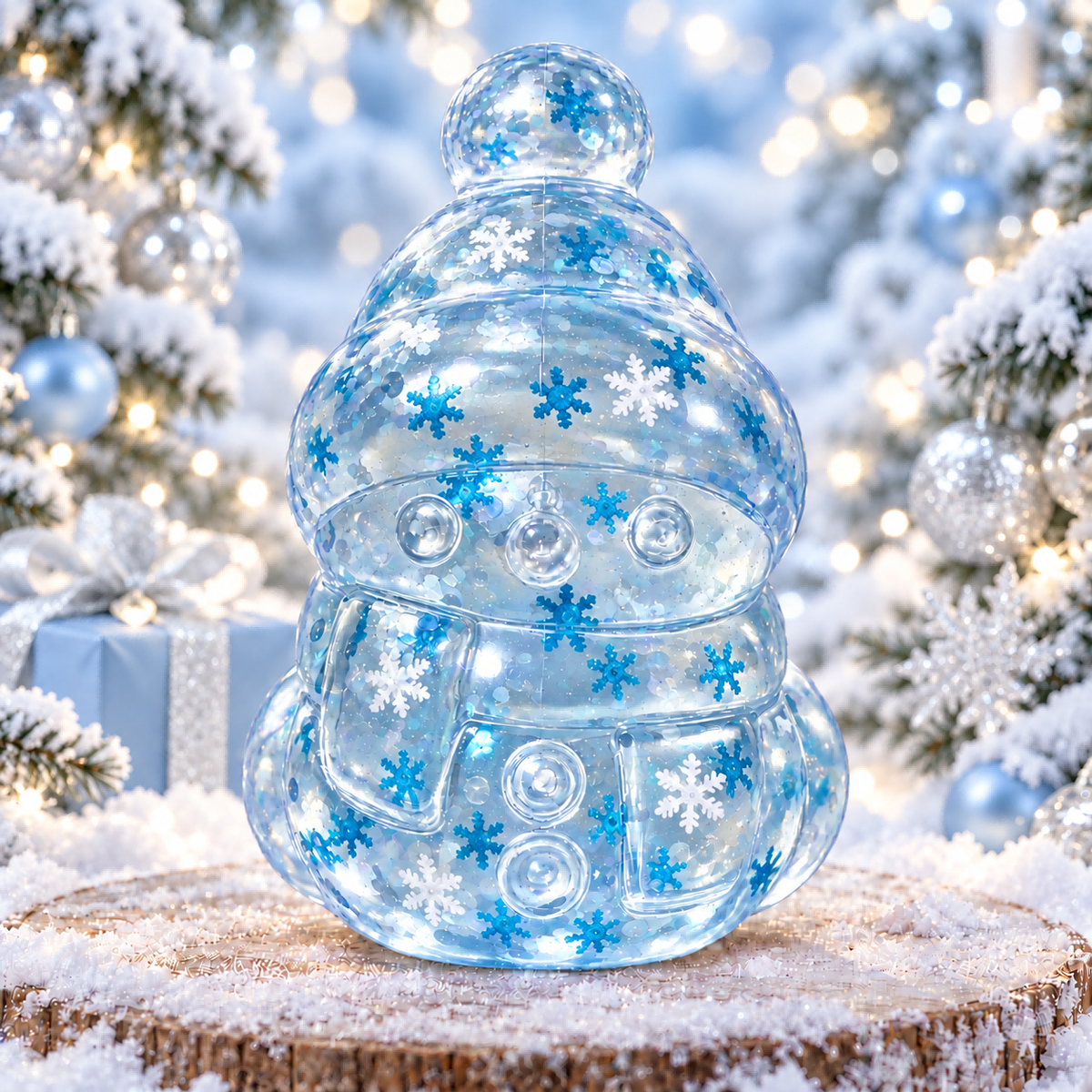 Ocean Blue Snowman Malt Candy Squishy