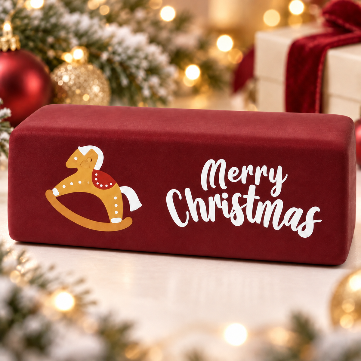 Burgundy Brown Horse  Christmas Butter Stick Squishy