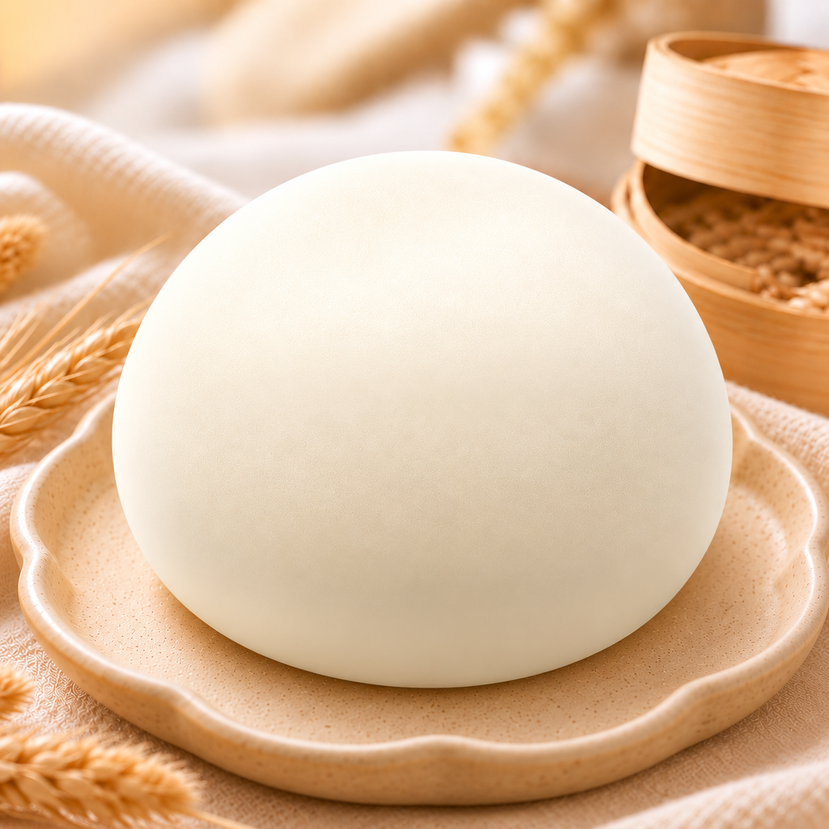 White 9 cm Milk Steamed Bun Squishy — product image