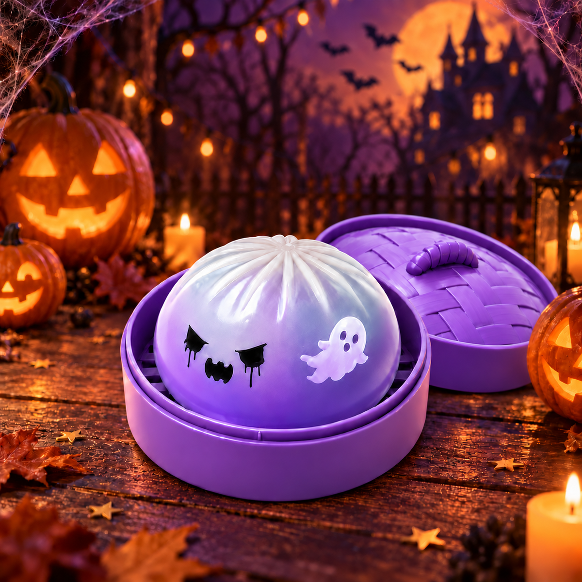 Purple Ghost Bun Squishy — product image