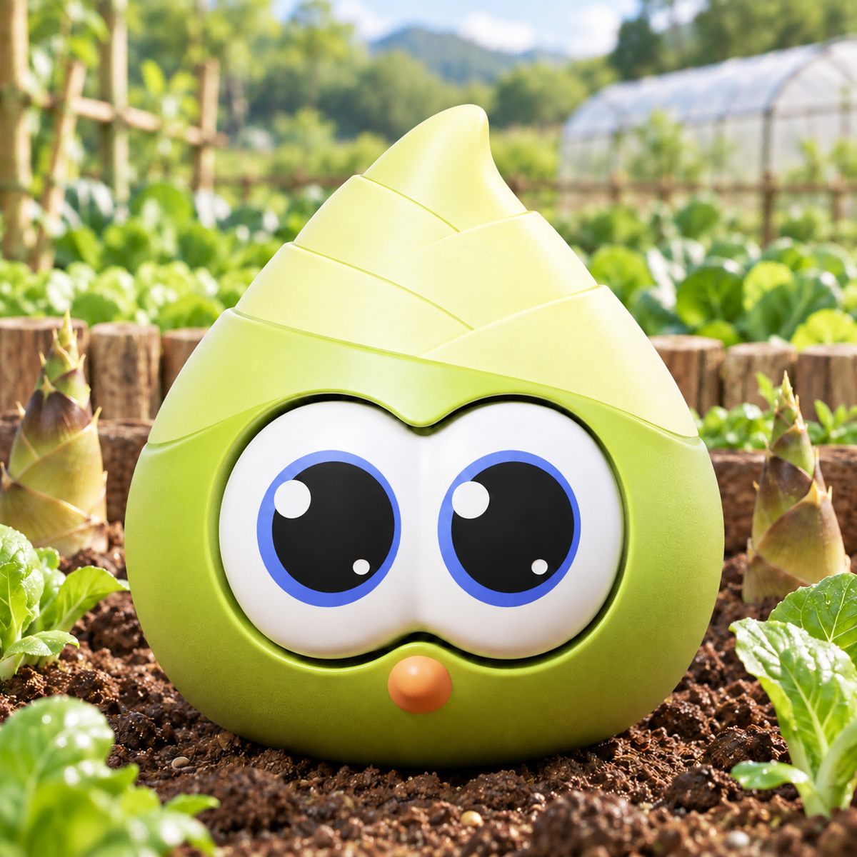 Pop-Eyed Green Bamboo Shoot Squishy — product image