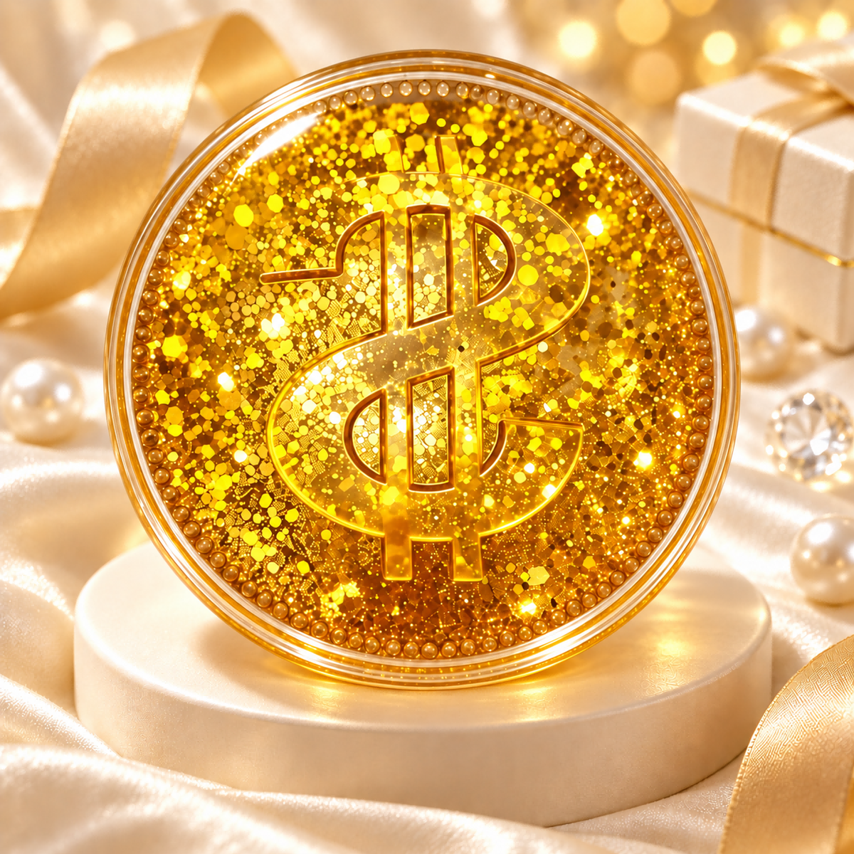Gold-Flake Malt Candy Coin Squishy — product image