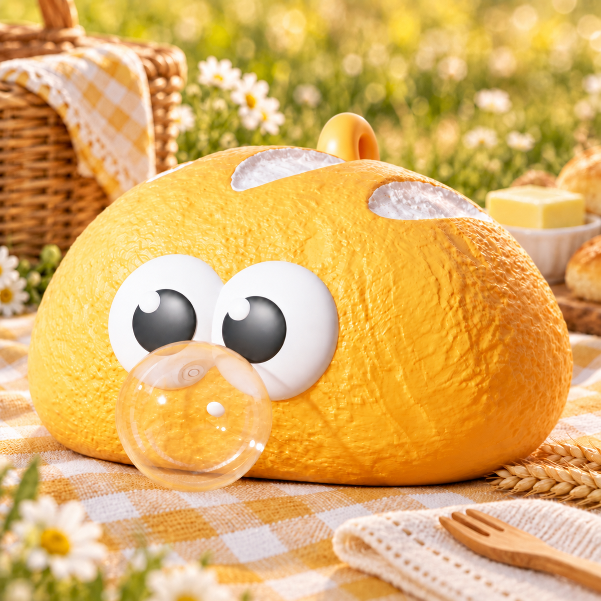 Cute Bubble-Blowing Bread Squishy — product image