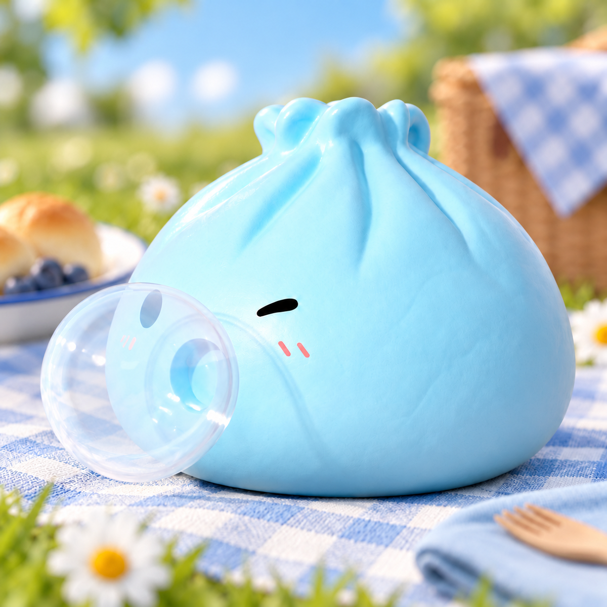 Bubble-Blowing Blue Bao Bun Squishy — product image