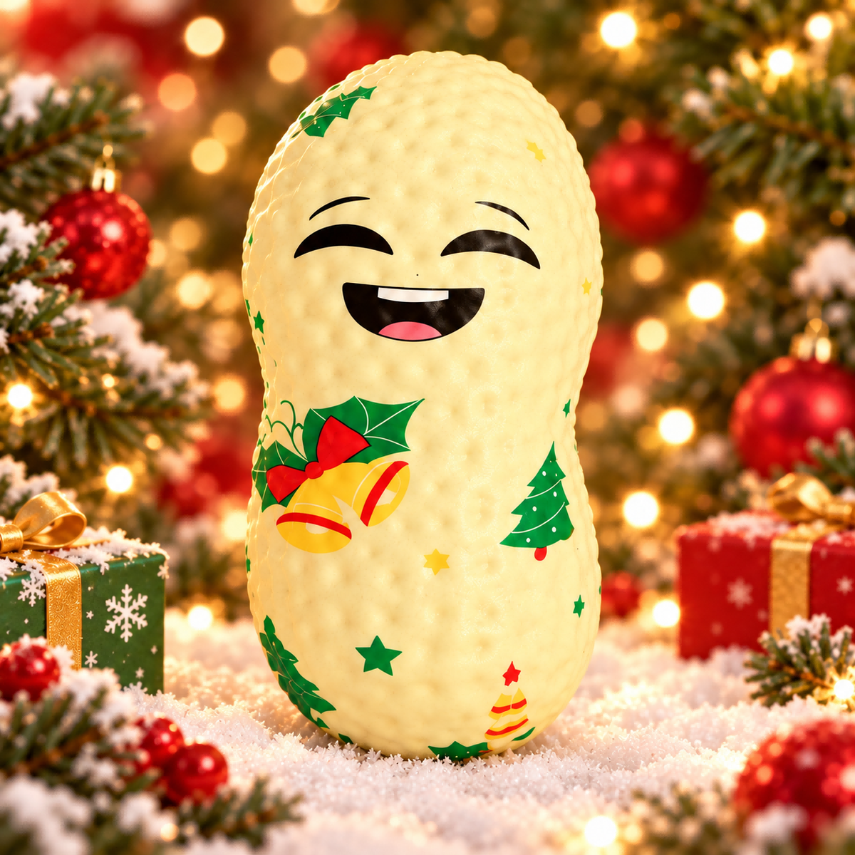 Christmas Beige Smiling Peanut Squishy