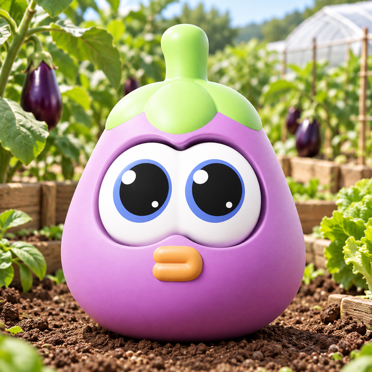 Pop-Eyed Purple Eggplant Squishy — product image