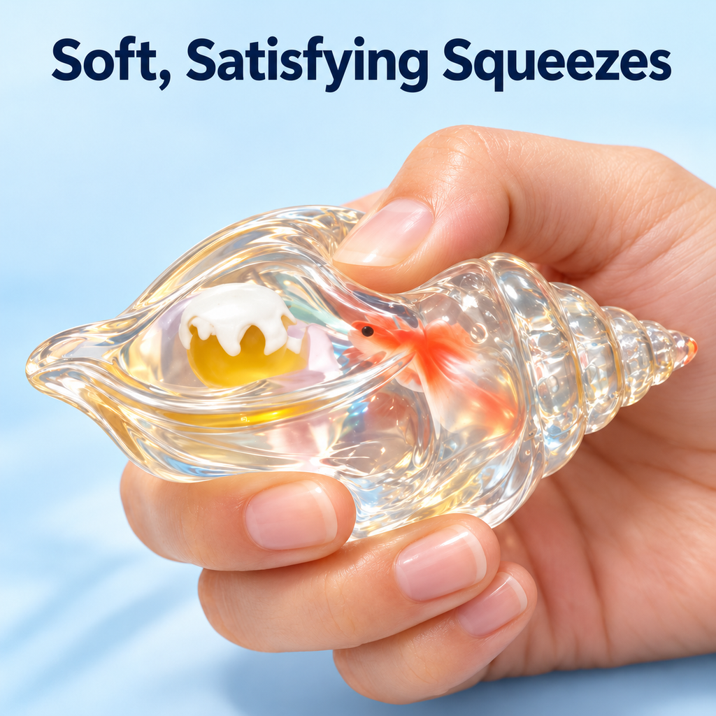 Ocean Conch Squishy – Soft Seashell Fidget Toy