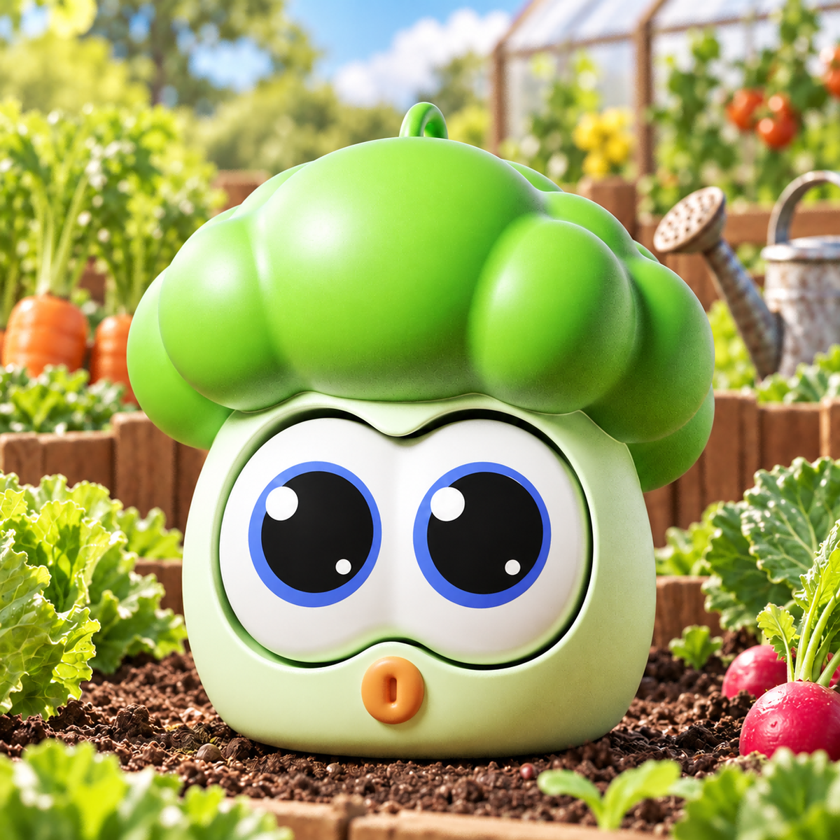 Pop-Eyed Green Broccoli Squishy — product image