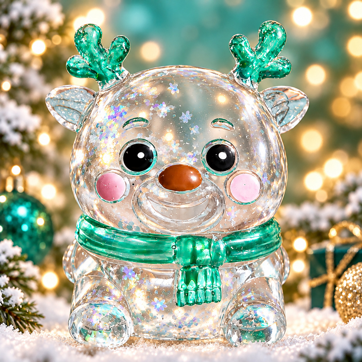 Crystal Green Reindeer Squishy