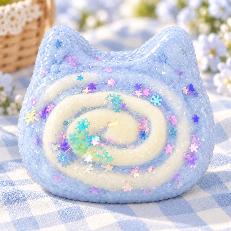 Blue Kitten Toast Squishy — product image