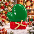 Christmas Red Glove with Green Palm Squishy
