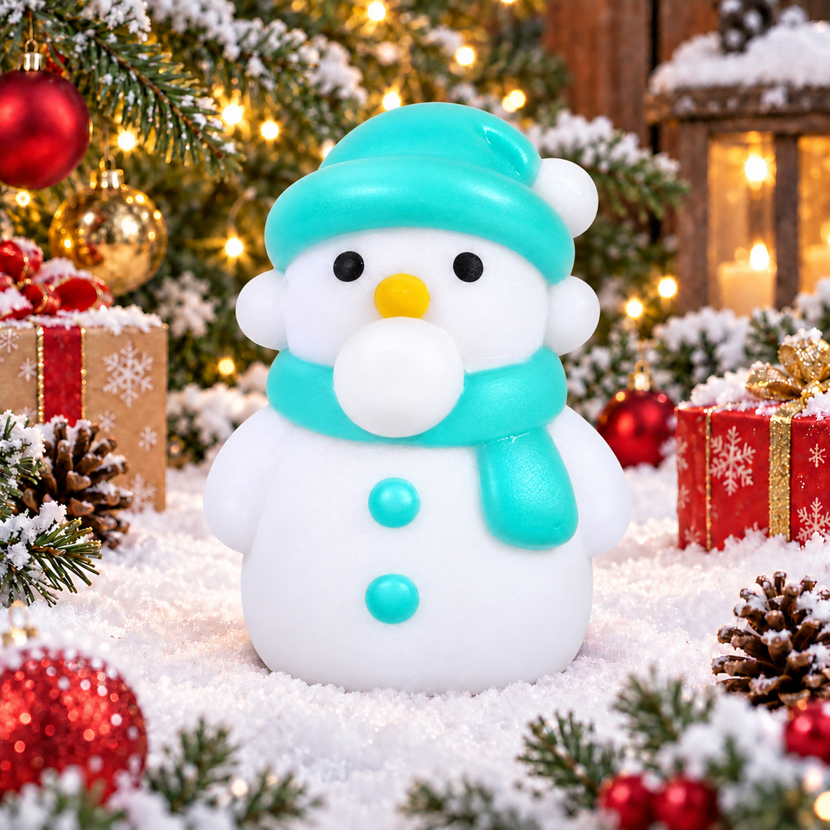 Bubble-Blowing Snowman Stress-Relief Squishy — product image