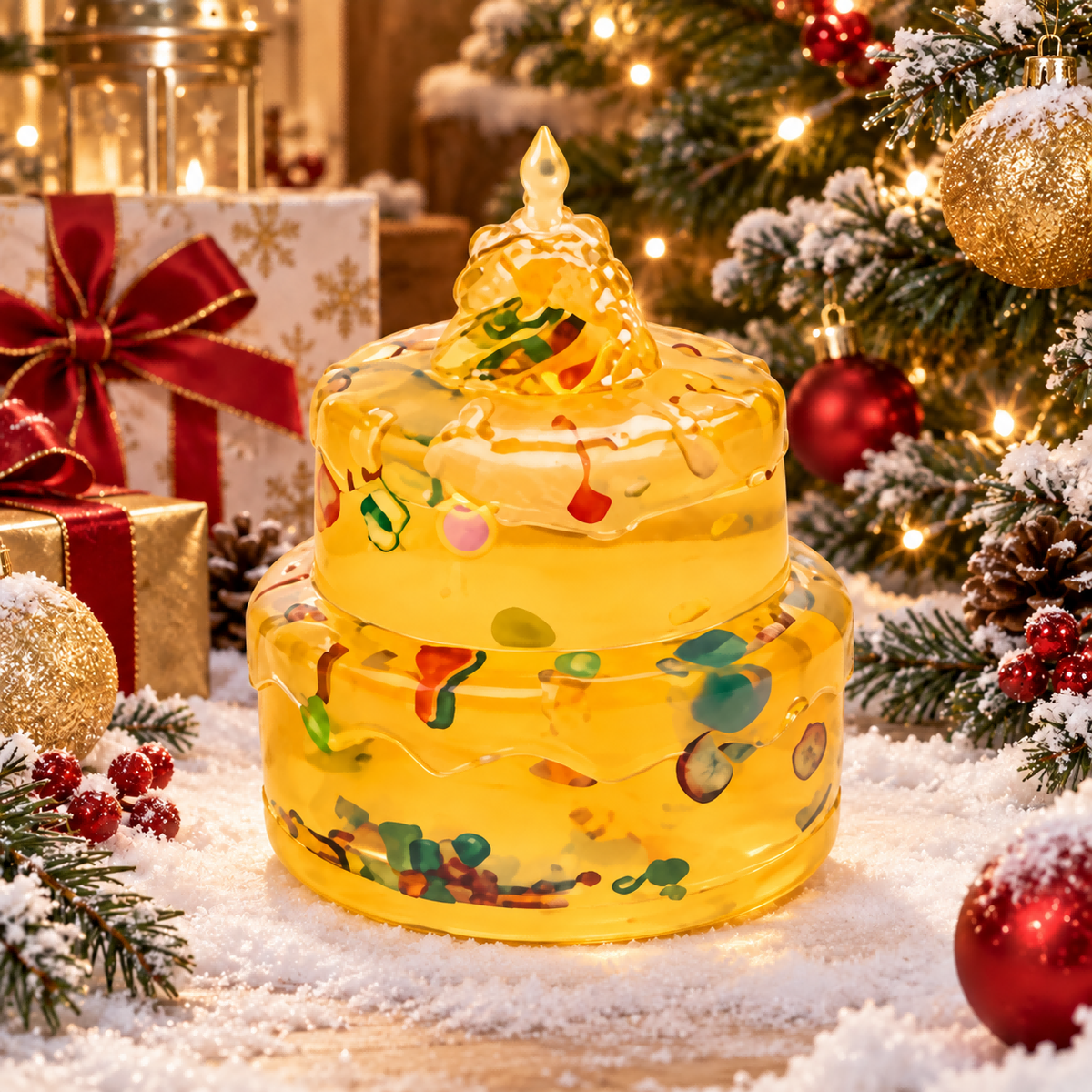 Yellow Santa Claus Malt Candy Cake Stress-Relief Squishy — product image