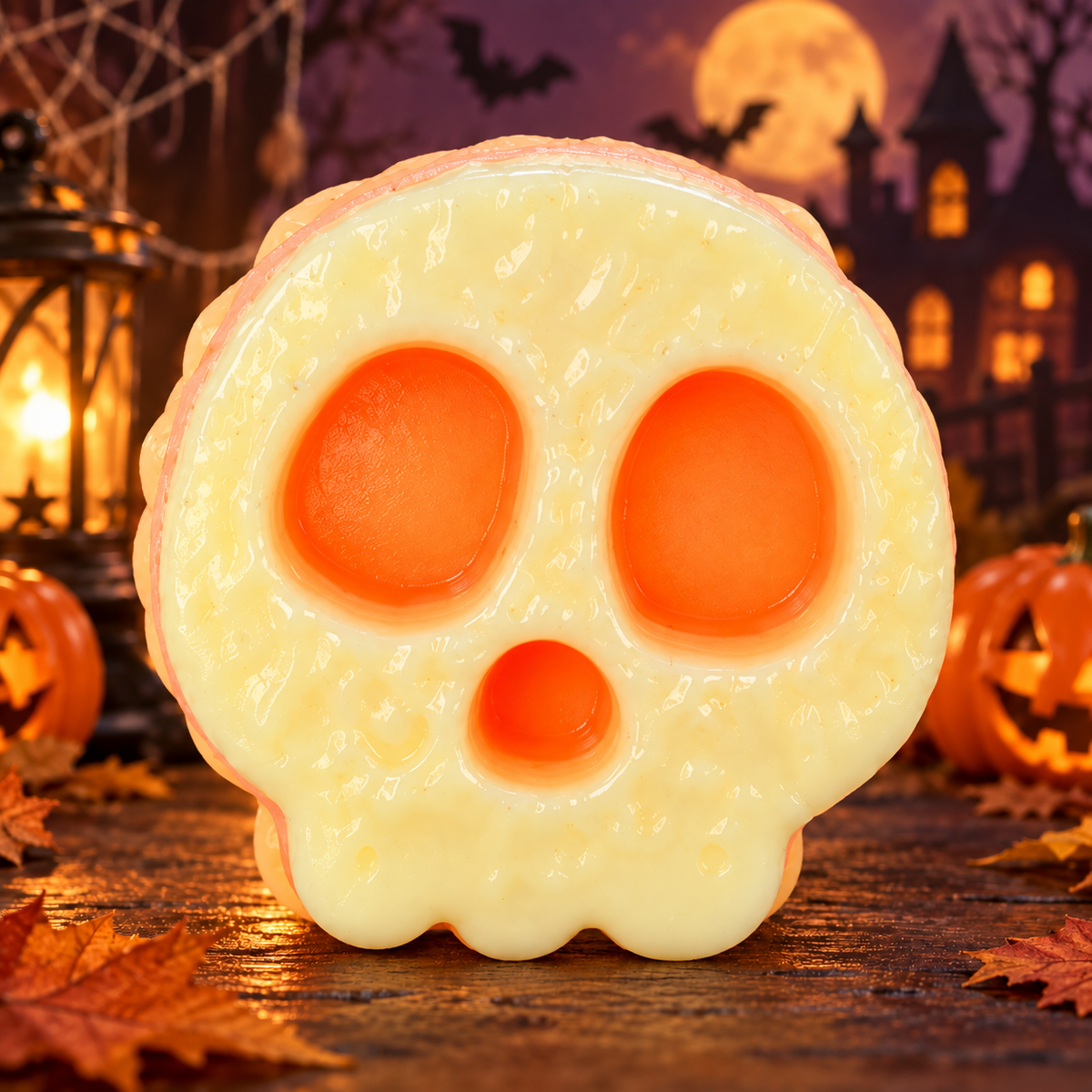Yellow Halloween Skull Squishy